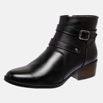 Bota Feminina Country Mega Boots em Couro - Preto - 1340