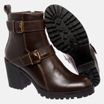 Bota Feminina Tratorada Mega Boots em Couro - Cafe - 1425