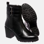 Bota Feminina Tratorada Mega Boots em Couro - Preto - 1426