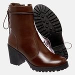 Bota Feminina Tratorada Mega Boots em Couro - Chocolate - 1427