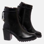 Bota Feminina Tratorada Mega Boots em Couro - Preto - 1427