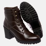 Bota Feminina Tratorada Mega Boots em Couro - Cafe - 1429