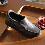MOCASSIM FLOATER EM COURO FEMININO PRETO