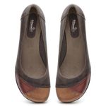 Sapato Celeste Salto Baixo Couro Legítimo