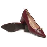 Scarpin Pilar Salto Bloco Médio Couro Legítimo