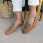 Mocassim Cláudia Feminino Croco Couro Legítimo