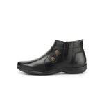 Bota Cano Curto Ref 1093 Preto Couro Legítimo