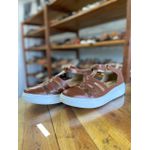 Assandalhado Feminino Modelo Plataforma Couro Legítimo Chocolate