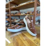 Assandalhado Feminino Modelo Plataforma Couro Legítimo Chocolate