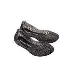 Mini Melissa Sandália Campana Papel - Preto Glitter 