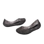 Mini Melissa Sandália Campana Papel - Preto Glitter 