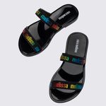 Mini Melissa Chinelo Duo M Lover Slide - Preto 