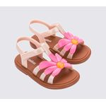 Mini Melissa Sandália Hip Bloomy Baby - Marrom/Rosa