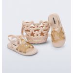 Mini Melissa Sandália Luminous - Bege Glitter 