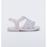 Mini Melissa Sandália Luminous Baby - Branco Glitter 