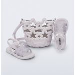 Mini Melissa Sandália Luminous Baby - Branco Glitter 