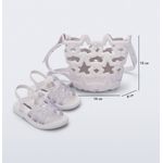 Mini Melissa Sandália Luminous Baby - Branco Glitter 