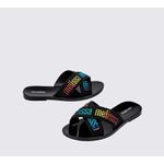 Mini Melissa Chinelo M Lover Slide - Preto 