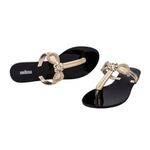 Mini Melissa Chinelo Harmonic T Bar Gleam - Preto 