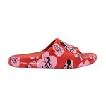 Mini Melissa Chinelo Infantil Free Print Slide + Mickey And Friends - Vermelho