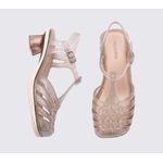 Mini Melissa Sandália Mini Vixen - Bege Glitter 