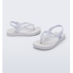 Mini Melissa Sandália Sun Long Beach Baby - Branco Glitter 