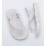 Mini Melissa Sandália Sun Long Beach Baby - Branco Glitter 