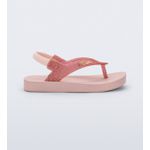 Mini Melissa Sandália Sun Long Beach Baby - Rosa Glitter 