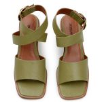 SANDALIA EM COURO LEGITIMO VERDE PISTACHE