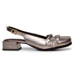 SLINGBACK PRATA ENVELHECIDO COM DETALHE EM BABADO