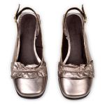 SLINGBACK PRATA ENVELHECIDO COM DETALHE EM BABADO