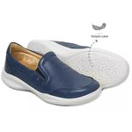 Tênis Feminino conforto couro legítimo cor azul marinho