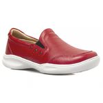 Tênis Feminino conforto couro legítimo cor vermelho