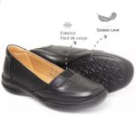 Sapatilha Feminina conforto couro legítimo cor preta