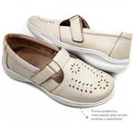Sapatilha Feminina Anatômica couro legítimo cor creme