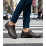 Tênis Feminino conforto couro legítimo cor café