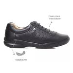 Tênis Feminino conforto couro legítimo cor preto