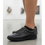 Tênis Feminino conforto couro legítimo cor preto
