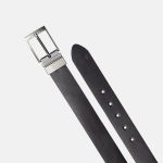 Cinto Masculino Social dupla face couro legítimo cores preto x café largura 3,5 cm