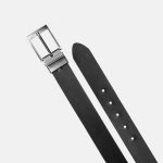 Cinto Masculino Social dupla face couro legítimo cores preto x café largura 3,5 cm