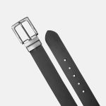 Cinto Masculino Social dupla face couro legítimo cores preto x marrom largura 4 cm