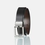 Cinto Masculino Social dupla face couro legítimo cores preto x marrom largura 4 cm