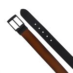 Cinto Masculino Social dupla face couro legítimo cores preto x tabaco largura 4 cm
