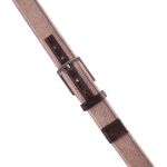 Cinto masculino casual em gorgurão cor bege envelhecido e couro legítimo marrom 4 cm largura