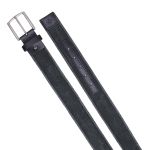 Cinto masculino casual em gorgurão cor preto envelhecido e couro legítimo preto 4 cm largura