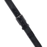 Cinto masculino casual em gorgurão cor preto envelhecido e couro legítimo preto 4 cm largura