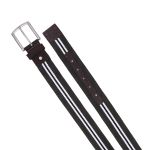 Cinto masculino casual em gorgurão cor branco e preto couro legítimo marrom 4 cm largura