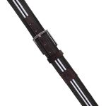 Cinto masculino casual em gorgurão cor branco e preto couro legítimo marrom 4 cm largura