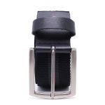 Cinto masculino casual em gorgurão cor preto e vermelho couro legítimo preto 4 cm largura