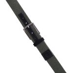 Cinto masculino casual em gorgurão cor verde militar couro legítimo preto 4 cm largura